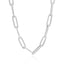 Collier en chaîne large en papier clip en or blanc 14K