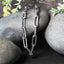 Collier en chaîne large en papier clip en or blanc 14K