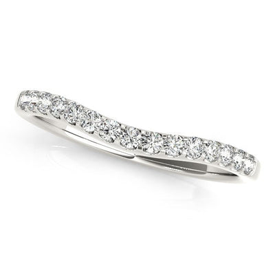 14k White Gold Curvy Diamond Wedding Band (1/4 cttw)