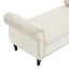 Banc de rangement multifonction en velours avec coussin - Beige