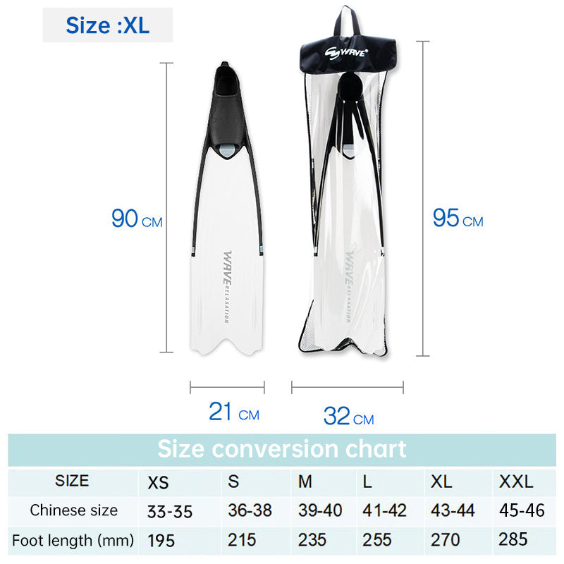 Professional Freediving Long Fins for Spearfishing and Snorkeling
