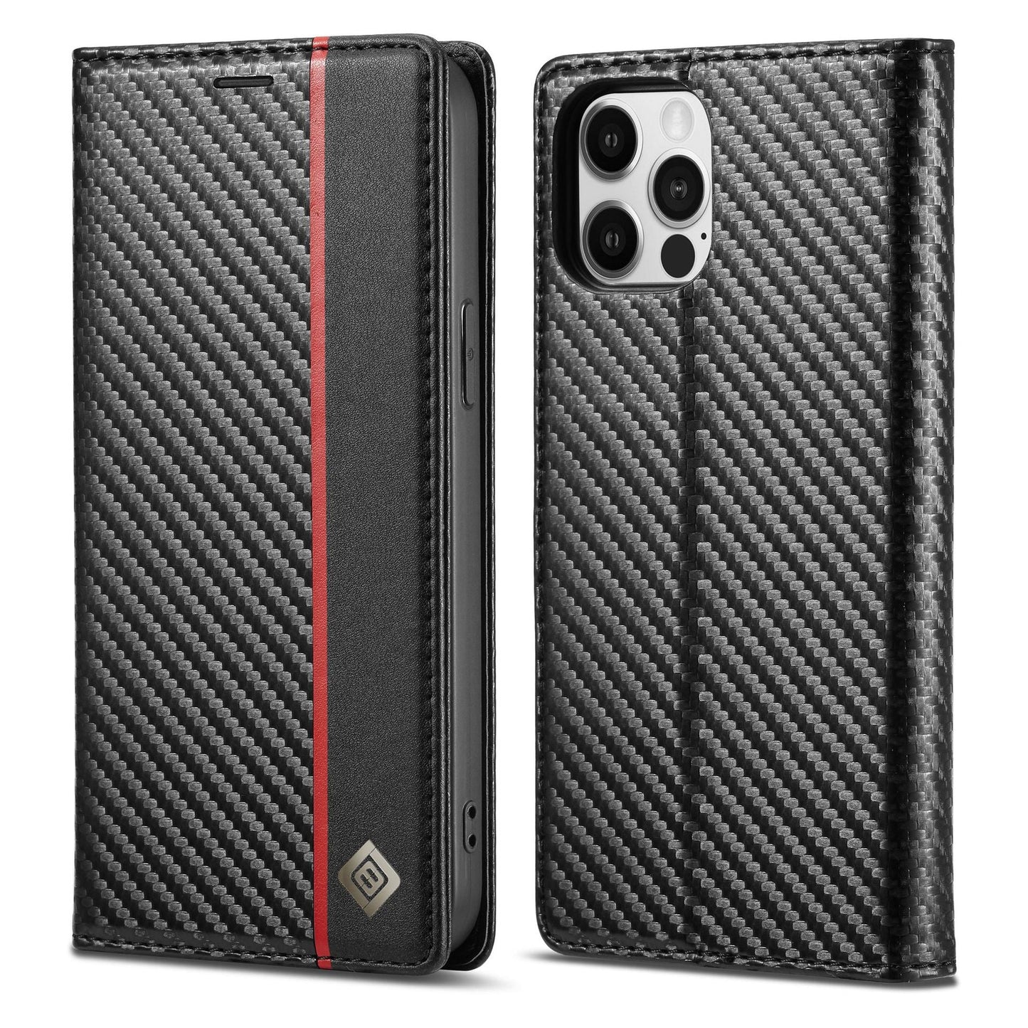 New Carbon Fiber For iPhone 13 13promax 13pro Mobile Phone Leather Case Magnetic Suction Protective Cover - Korvel