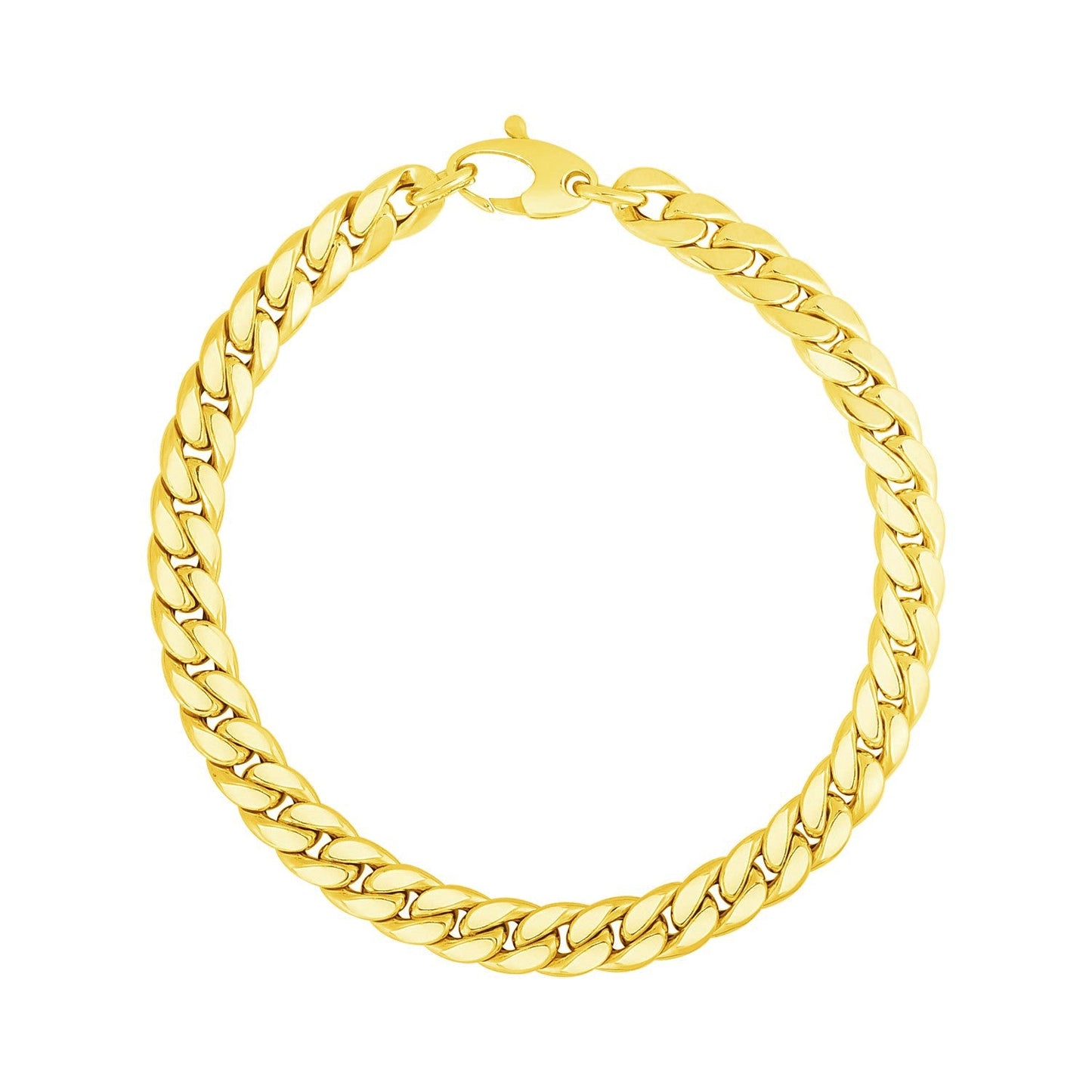 Bracelet en maillons cubains en or jaune 14K