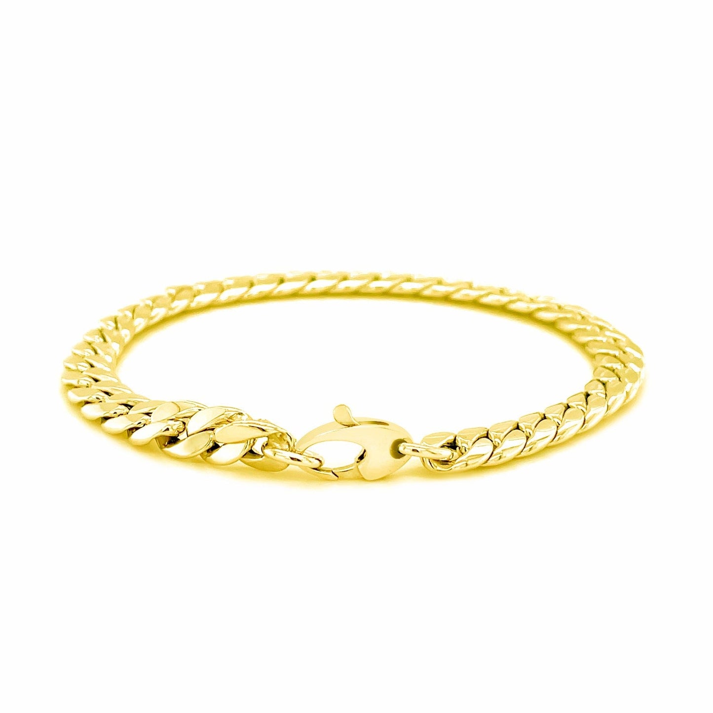 Bracelet en maillons cubains en or jaune 14K