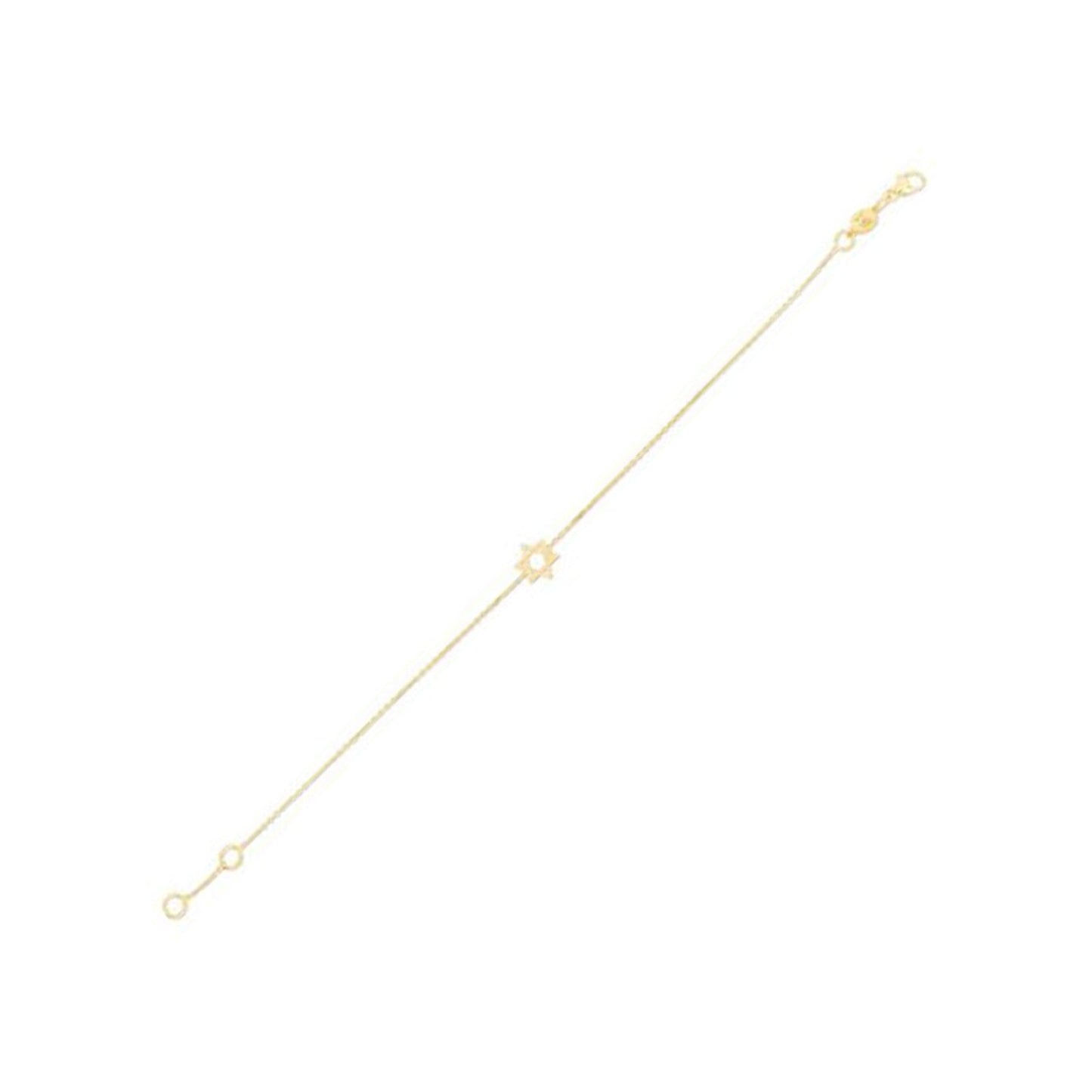 Bracelet Étoile de David en Or Jaune 14k