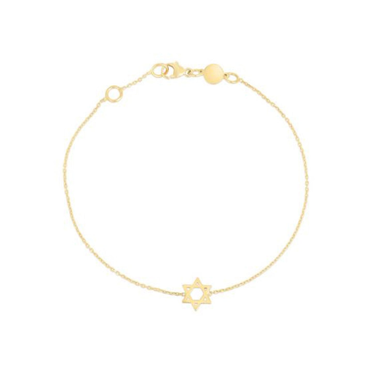 Bracelet Étoile de David en Or Jaune 14k