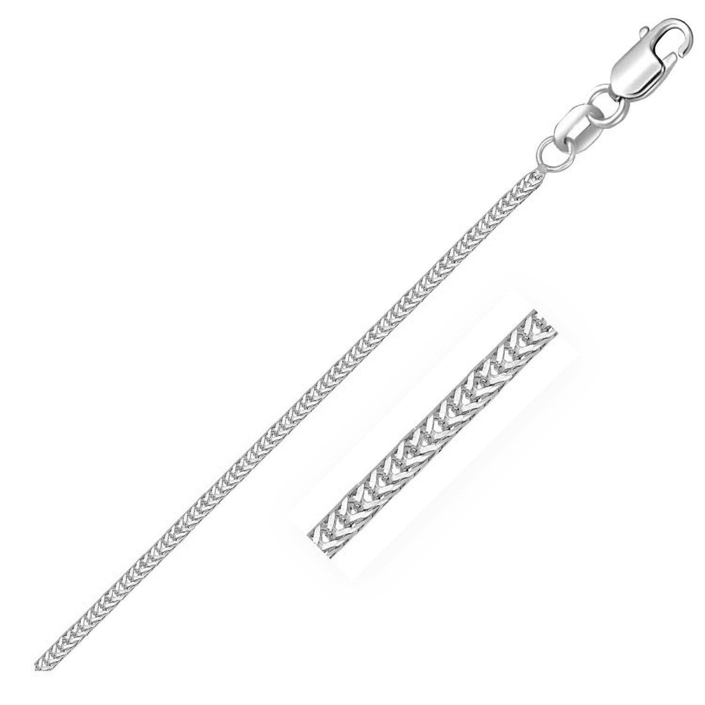 Cadena Foxtail de Oro Blanco de 14k - Esencial de Joyería Elegante