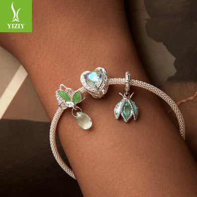 Silver Charm Original Forest Oasis Butterfly Ladybug DIY Bracelet Beads Spring Fresh s925 Pure Silver Beads - Korvel