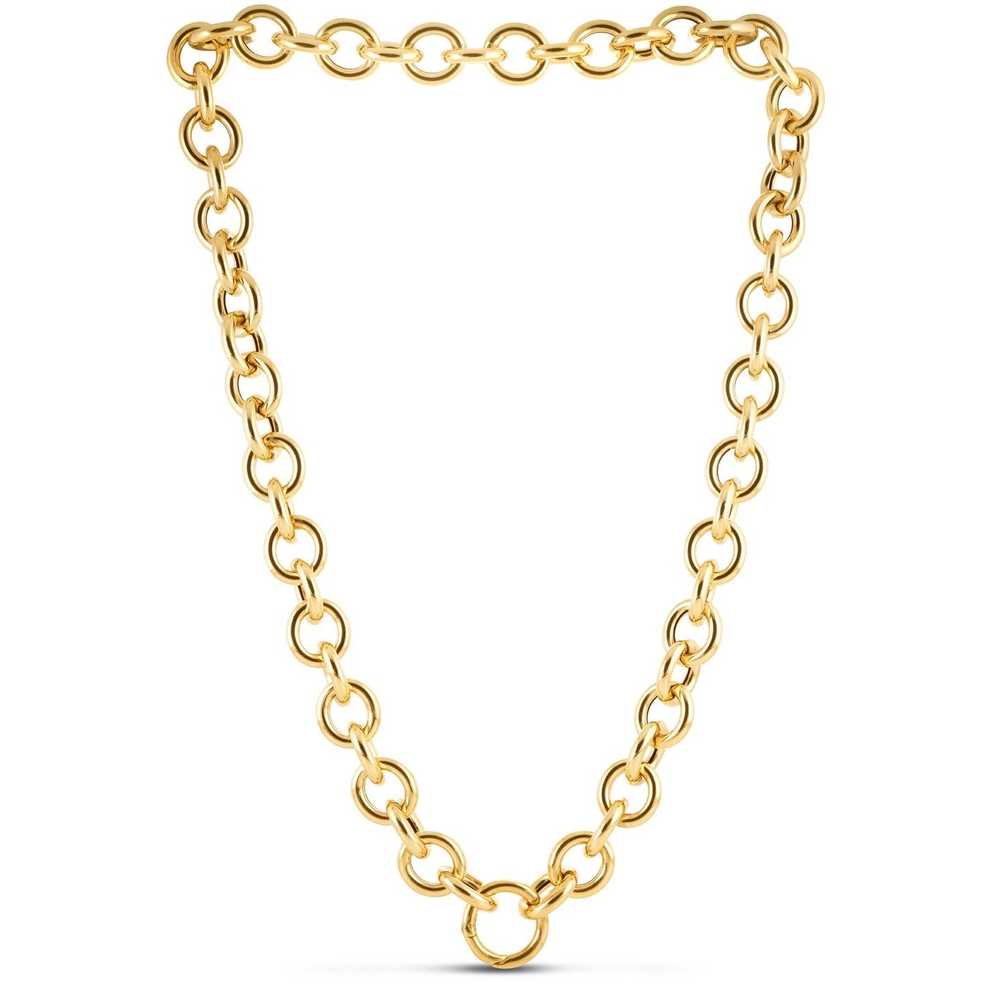Collier en chaîne à maillons ronds en or jaune 14 carats