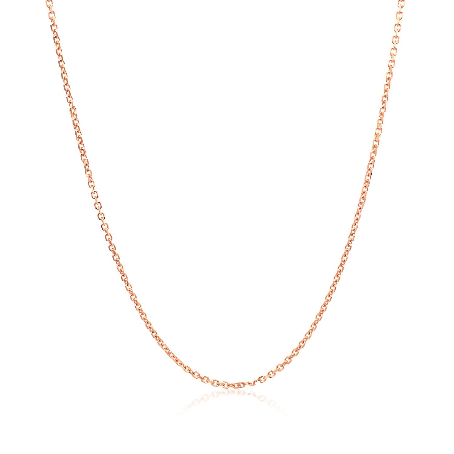 14k Rose Gold Diamond Cut Cable Link Chain - 1.1mm