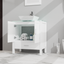 Goodyo 30" Bathroom Vanity and Sink Combo Glass Top Cabinet w/Mirror, White - Korvel