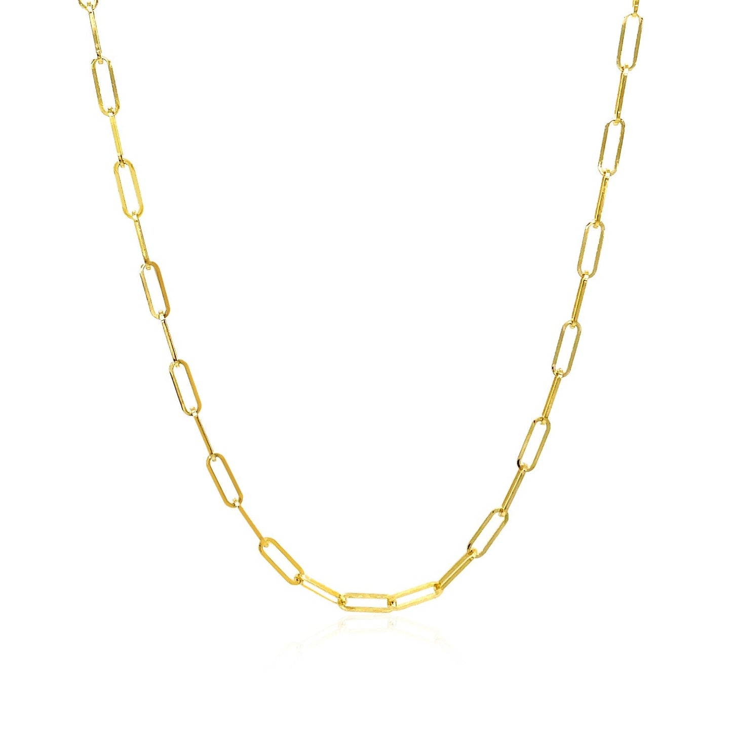 14K Yellow Gold Delicate Paperclip Chain Necklace