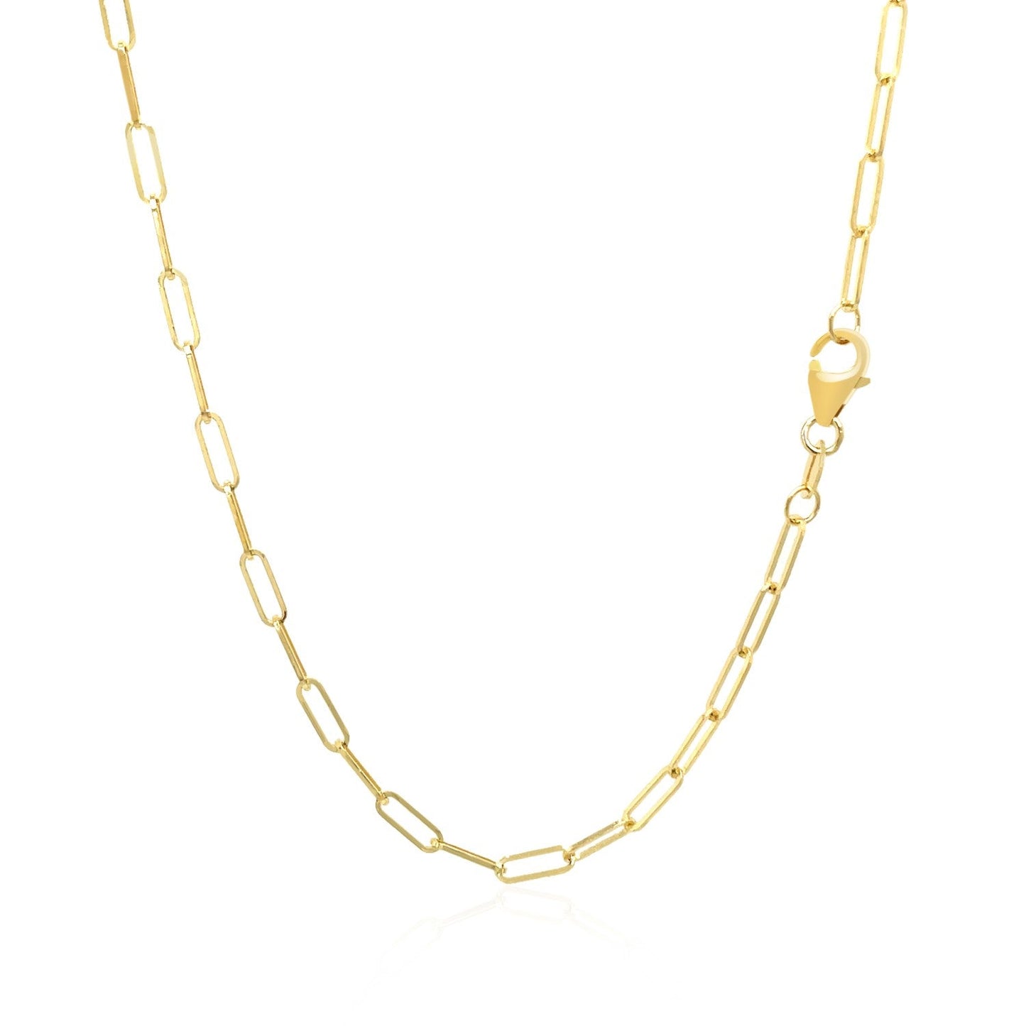 14K Yellow Gold Delicate Paperclip Chain Necklace