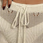 Hook flower hollowed out beach shorts with drawstring - Korvel