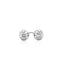 Boucles d'oreilles clous en or blanc 14k à texture plate