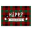 Christmas Tree Elk Printed Meal Mat Christmas Striped Checkered Table Mat White Hemp Western Food Mat - Korvel
