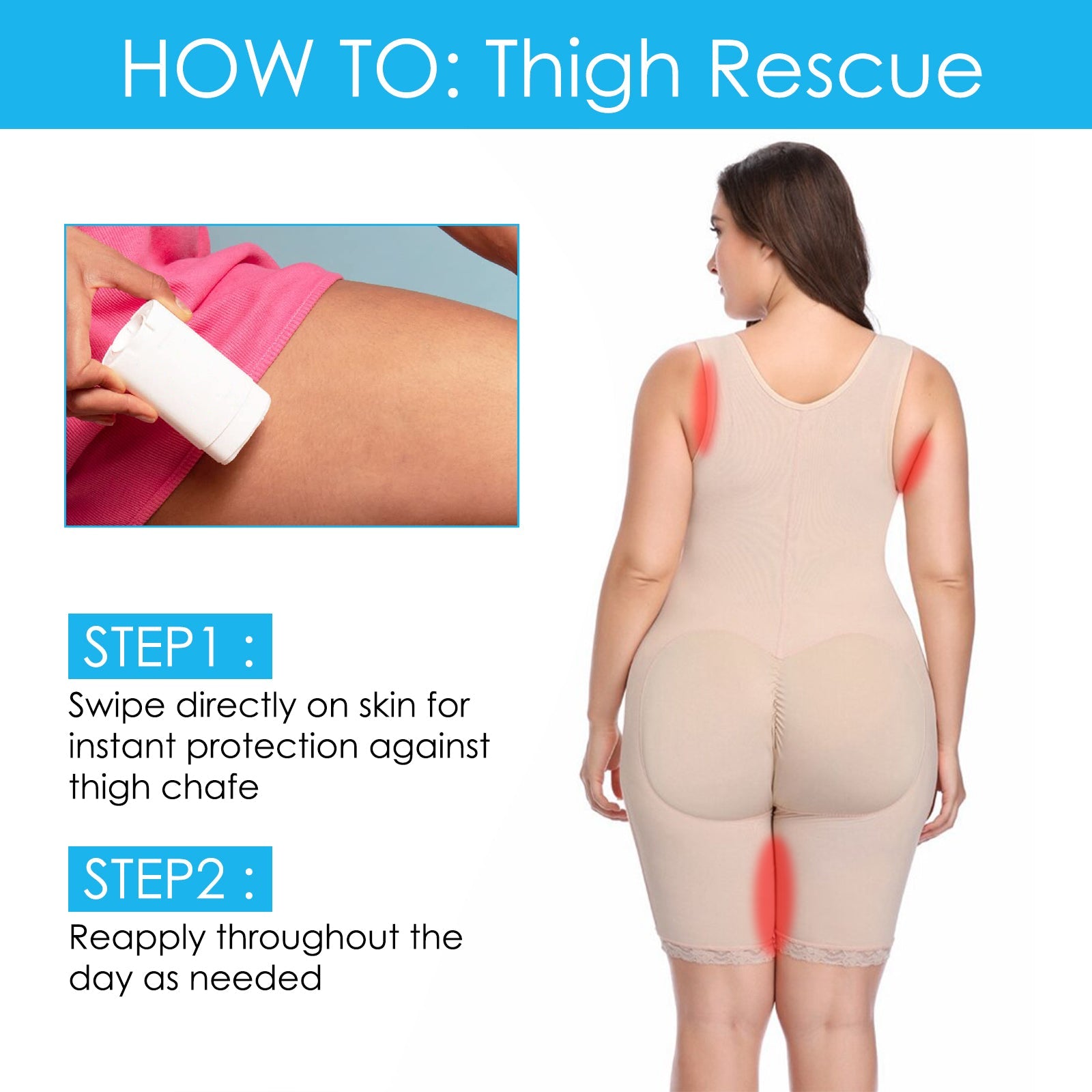 Thigh Anti-Friction Stick Waterproof Anti-Sweat Easy To Apply Cream Leg Heel Lower Arm Skin Protection - Korvel