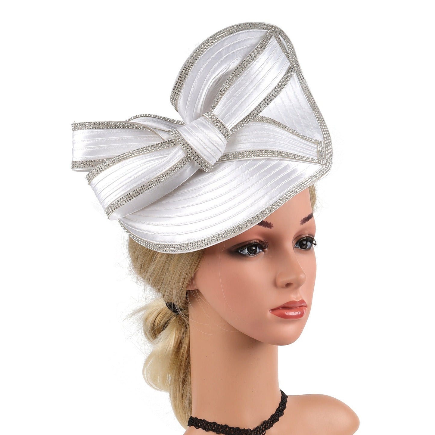 Hemp top hat black white diamond headband - Korvel