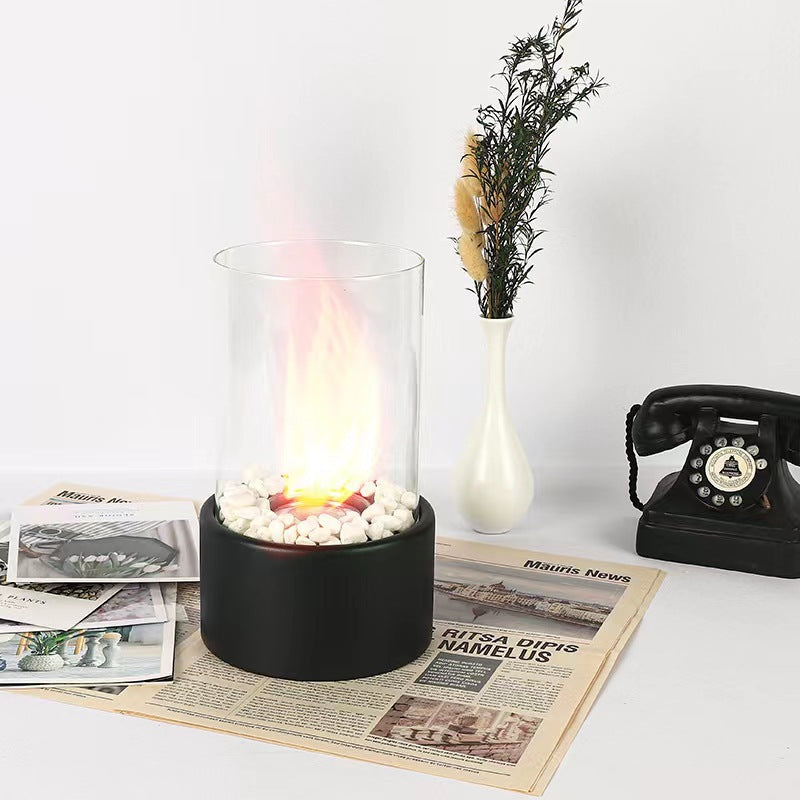 Chimenea de Alcohol Portátil para Interiores con Diseño de Vidrio
