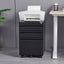 Locked three drawer storage mobile metal filing cabinet with pre installed wheels under the desk filing cabinet - Korvel