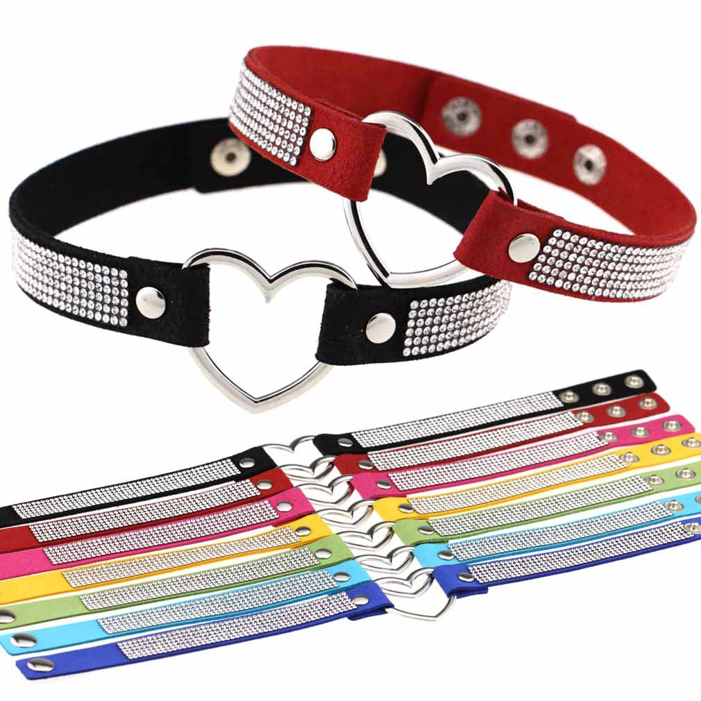 Collar de Rhinestone en Forma de Corazón Harajuku