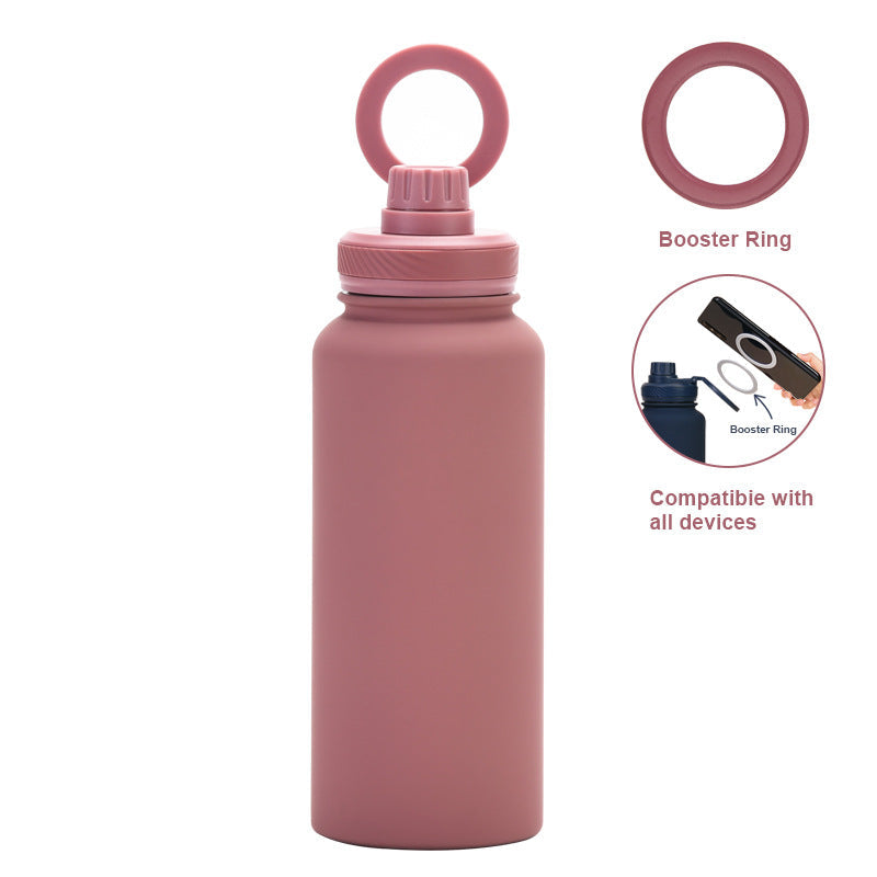 Support de téléphone magnétique et bouteille d'eau en acier inoxydable isolée