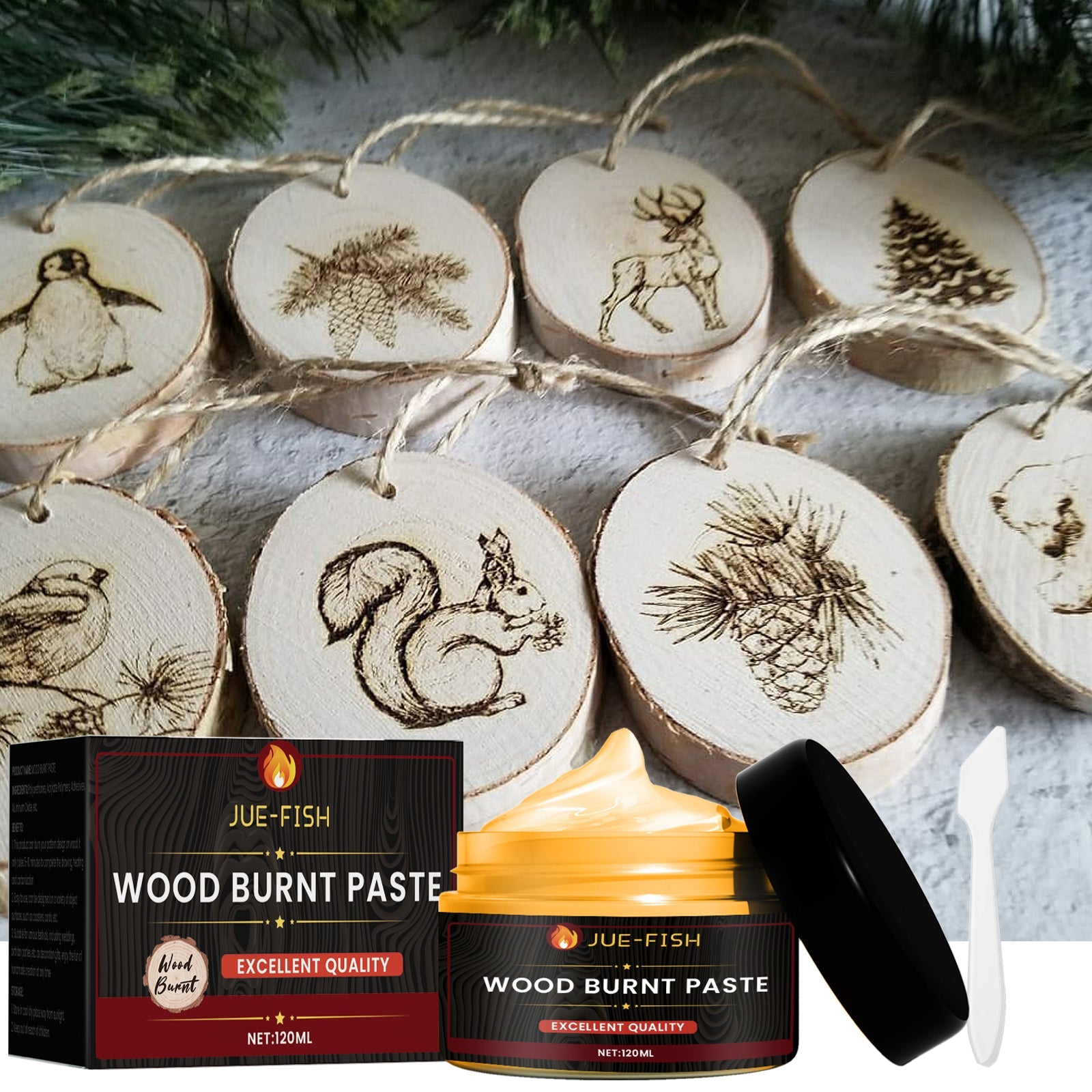 Wood Burning Paste, Camping Outdoor Wood Cloth Combustion DIY Pyrography Wood Burning Paste - Korvel