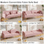70.47" Pink Fabric Double Sofa with Split Backrest and Two Throw Pillows - Korvel