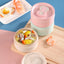 Sealed portable wheat straw insulated lunch box lunch box can be heated in microwave 650ml round lunch box - Korvel