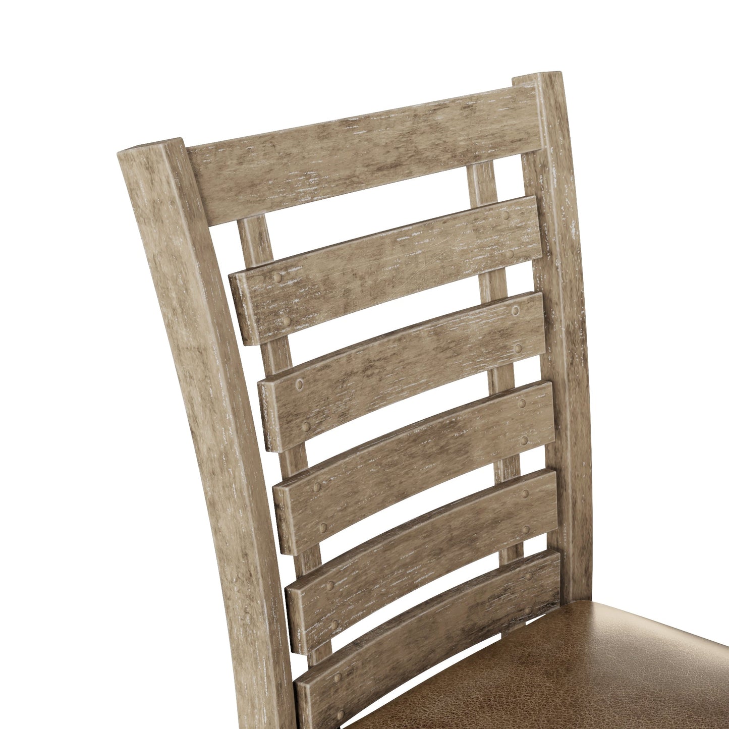 Set of 2 Modern Farmhouse Dining Chairs - Distressed Solid Wood
