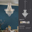 Golden crystal pendant light, large modern luxury ceiling lighting (without light bulbs) - Korvel