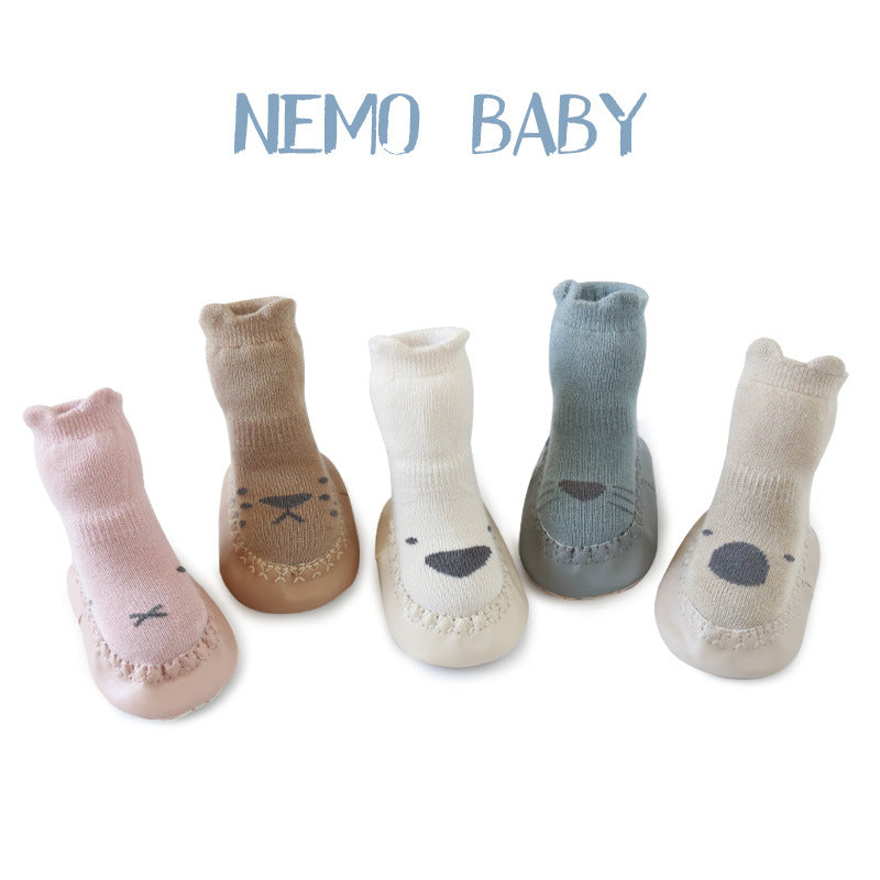 Baby Floor Shoes And Socks Soft Bottom Mid-Tube To Prevent Korean Style Super Cute Cartoon Baby Toddler Socks Shoes - Korvel