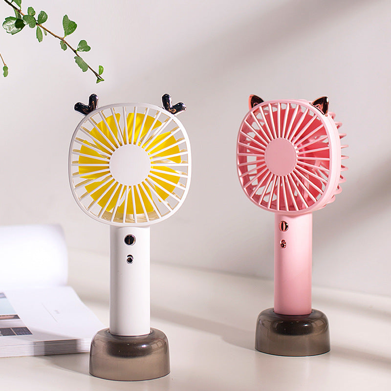 Cute Handheld Mini Fan Desktop Small Fan USB Charging Easy To Carry Fan Mute Small Fan - Korvel