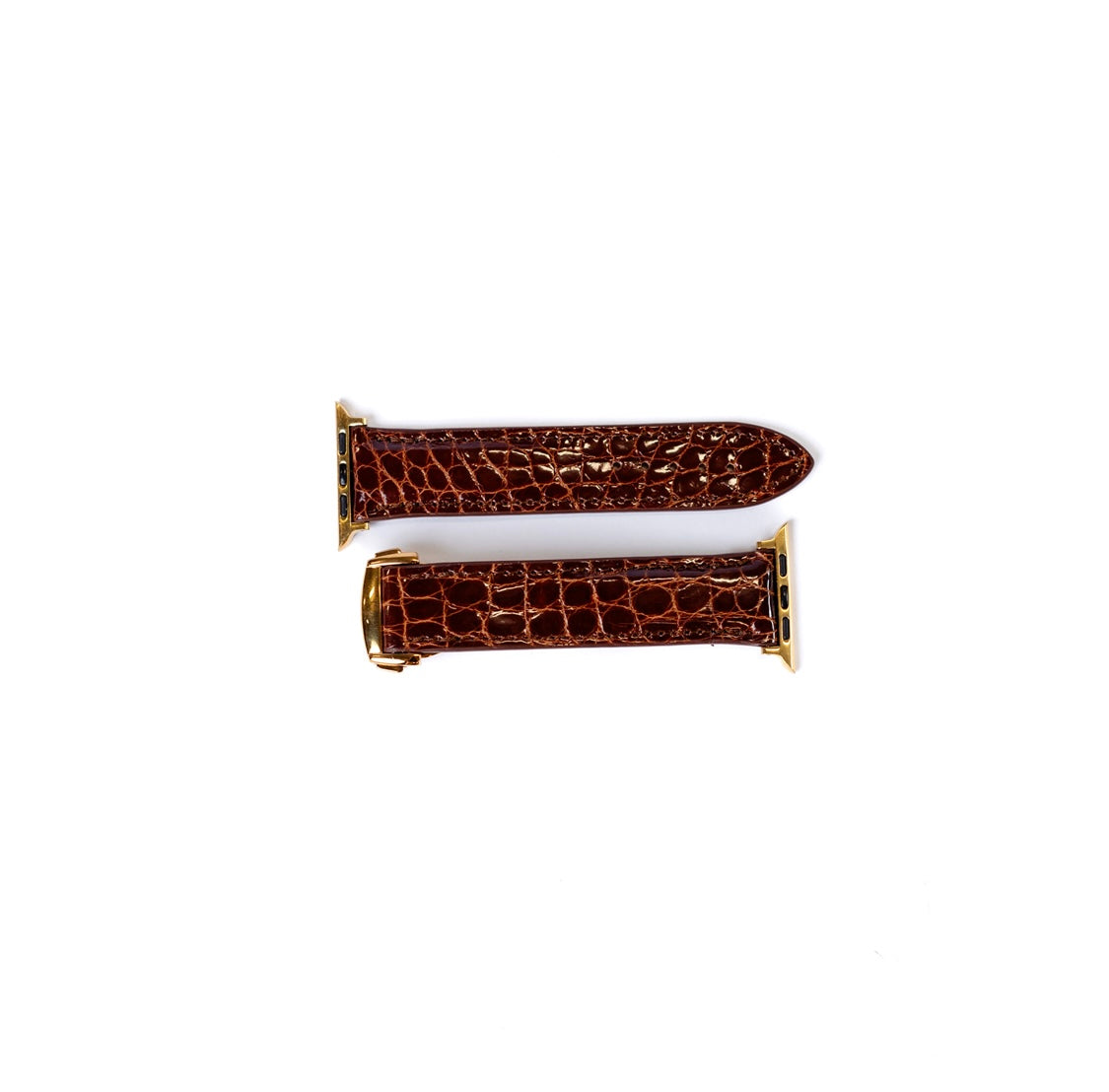 Correa para Apple Watch de Cocodrilo Glaseado en Tan Británico
