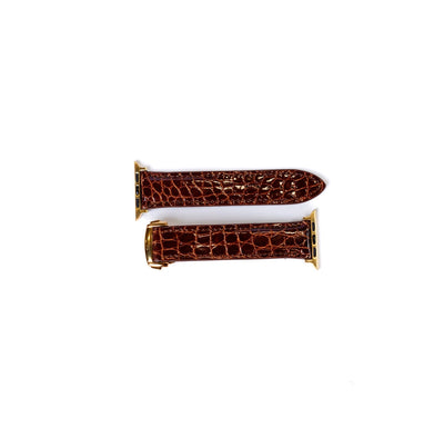 British Tan Glazed Alligator Apple Watch Band