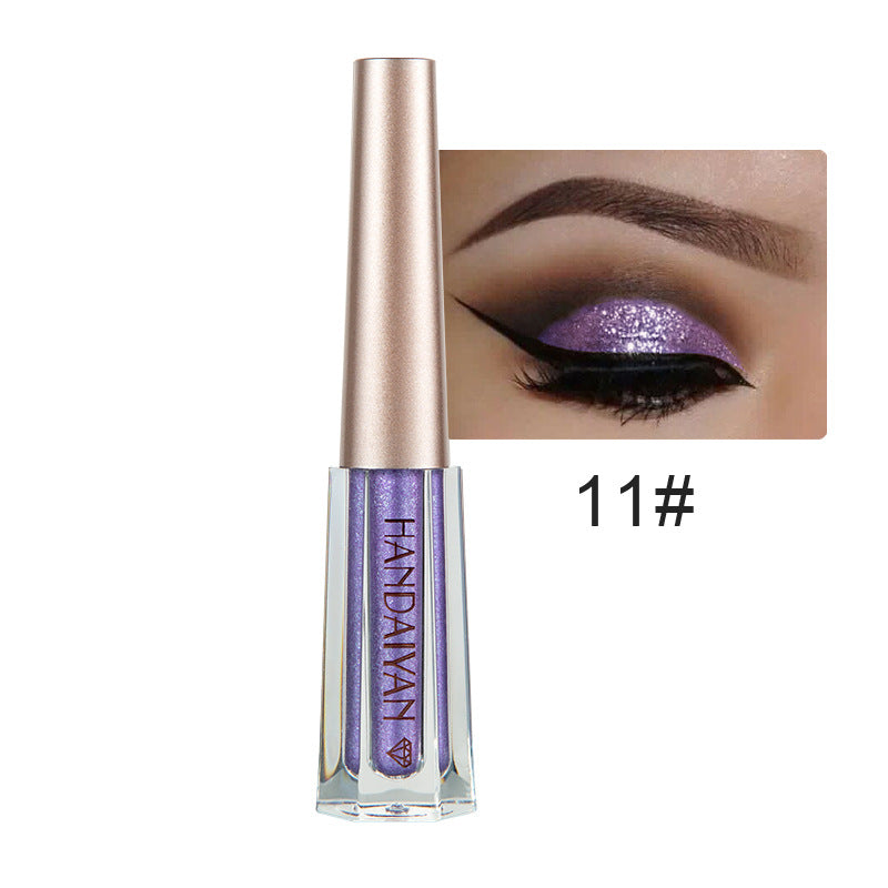 HANDAIYAN Diamond Pearl Liquid Eye Shadow 12 Colors Shining Bright Eye Shadow Liquid - Korvel