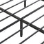 Industrial extra large bed frame with LED lights and 2 USB ports, extra large bed frame with storage space, rural brown color - Korvel