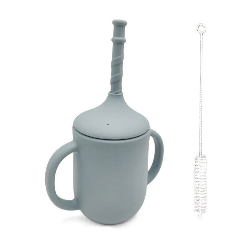 Silicone Baby Learning Drink Cup with Straw - Leak-Proof Design