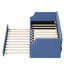 Upholstered Daybed with Trundle, Wood Slat Support,Upholstered Frame Sofa Bed Twin Blue - Korvel