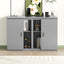 Queen Size Murphy Bed with Shelves, Cabinets and USB Ports,Gray - Korvel