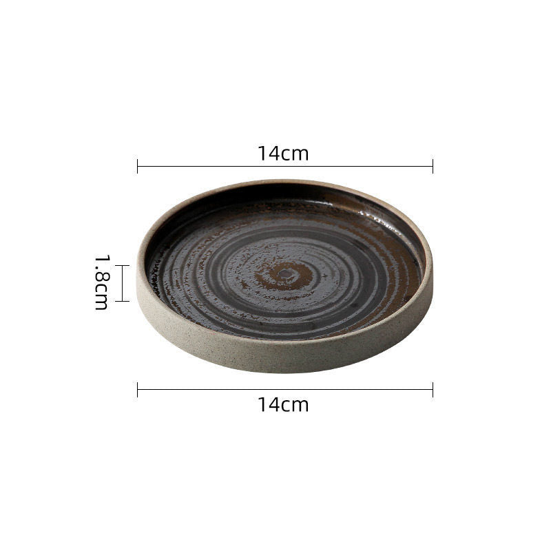 Juego de Taza de Café y Plato de Cerámica Artesanal Gruesa