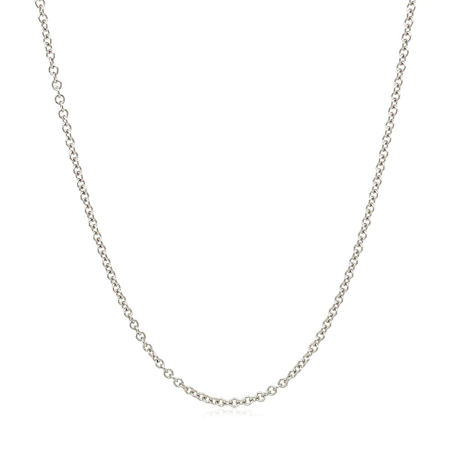 14k White Gold Round Cable Link Chain - 1.9mm