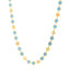 14k Yellow Gold Turquoise Geometric Mirror Gem Chain Necklace