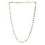14k Yellow Gold Turquoise Geometric Mirror Gem Chain Necklace