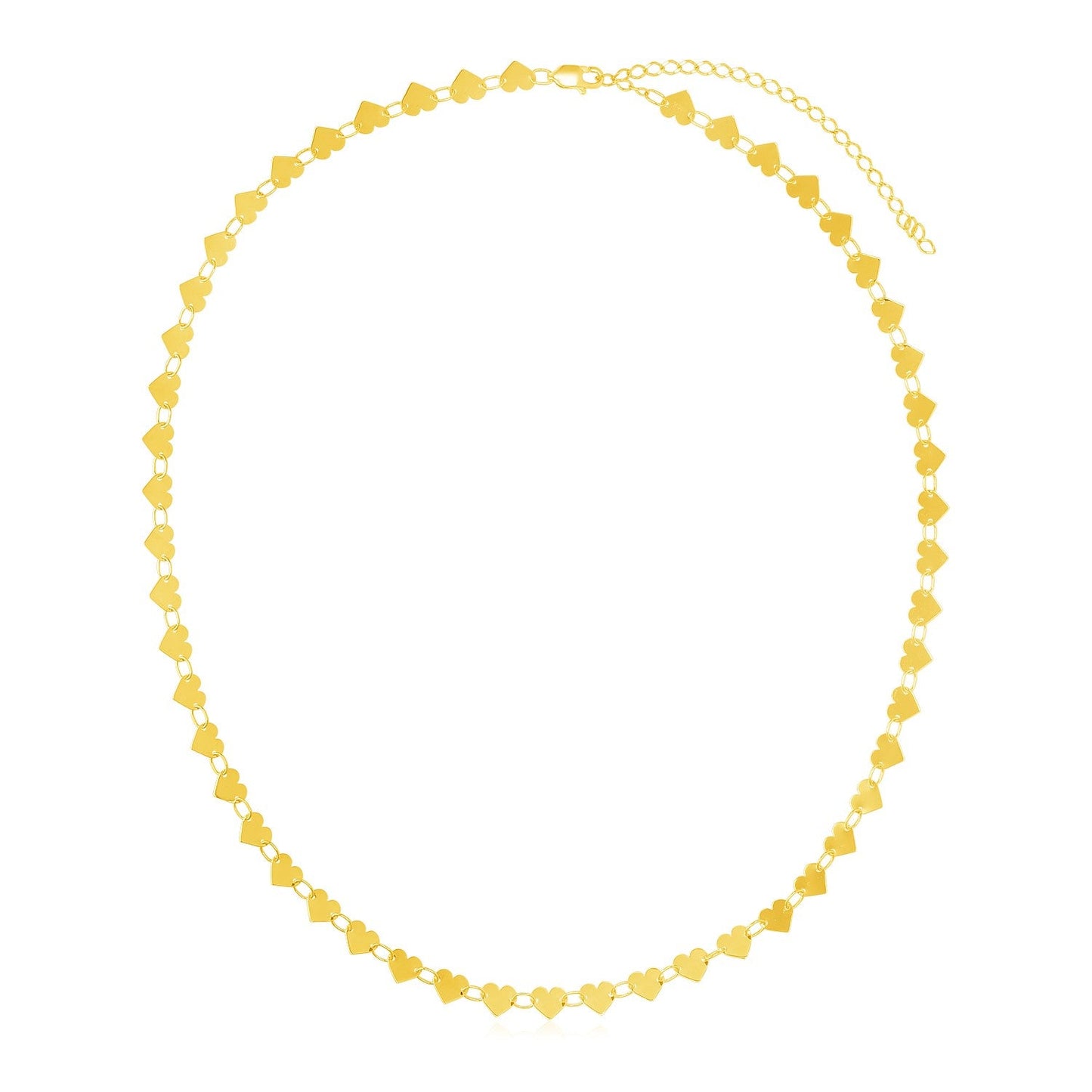Collier en chaîne en cœur miroir en or jaune 14k