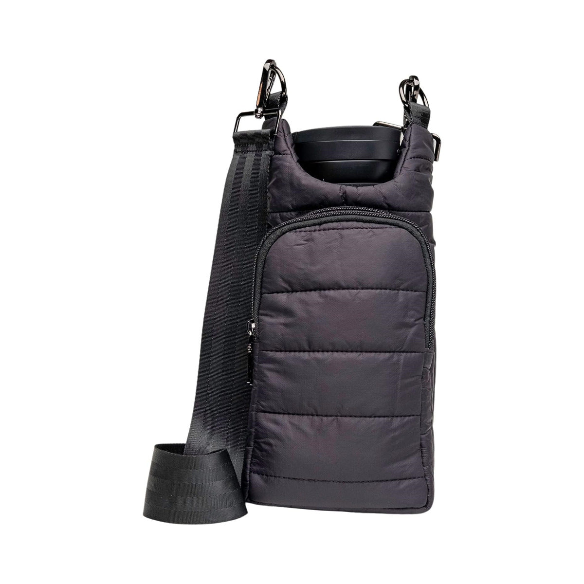 Winter outdoor down bottle cover portable fashion shoulder belt kettle bag hand-held oblique heat preservation cup sleeve - Korvel