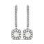 Cushion Shape Halo Style Diamond Drop Earrings in 14k White Gold