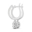 Cushion Shape Halo Style Diamond Drop Earrings in 14k White Gold
