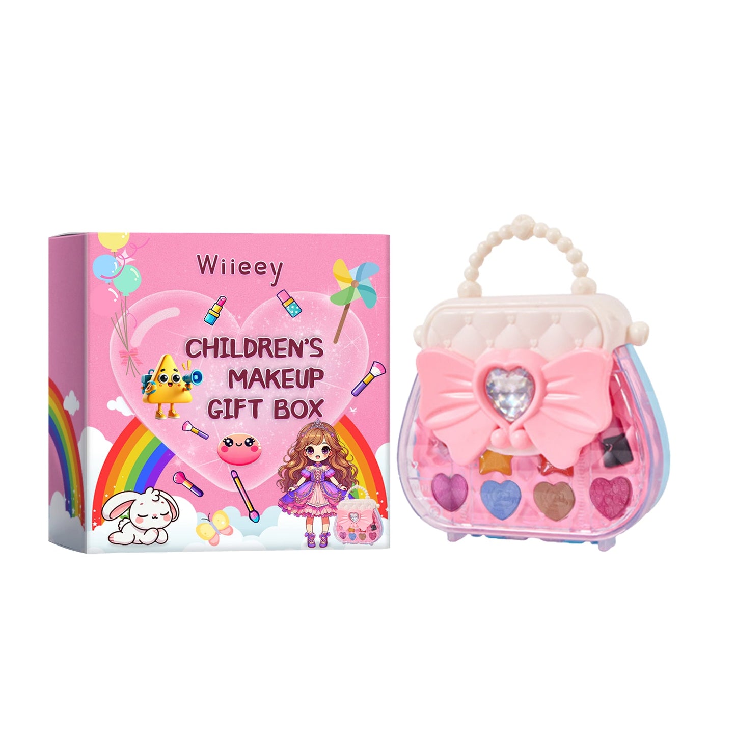 Kids Makeup Gift Box, Kids Play Fun Girl Makeup Lipstick Eyeshadow Makeup Set Gift Box - Korvel
