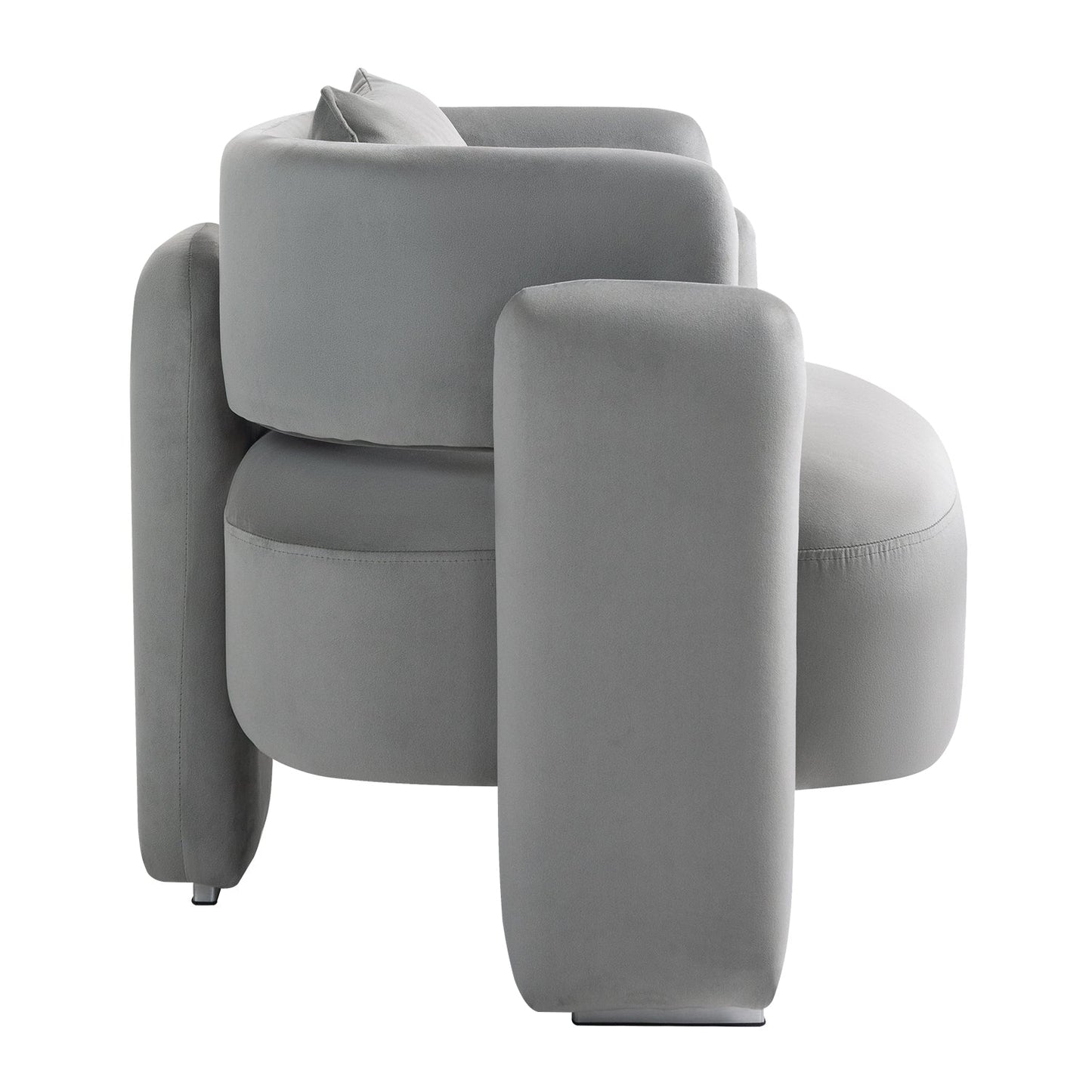 Modern design velvet lounge chair,single sofa with pillows for living room,bedroom(GREY) - Korvel